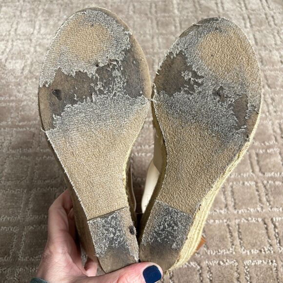 Steve Madden Wedge Platform Sandal Espadrille Women 8.5 Beige Strappy Y2K Summer - Picture 10 of 11